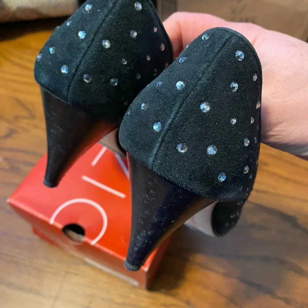 Black Rhinestone Pumps - Picture 3 of 4